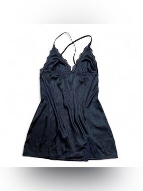 Windsor black satin slip dress